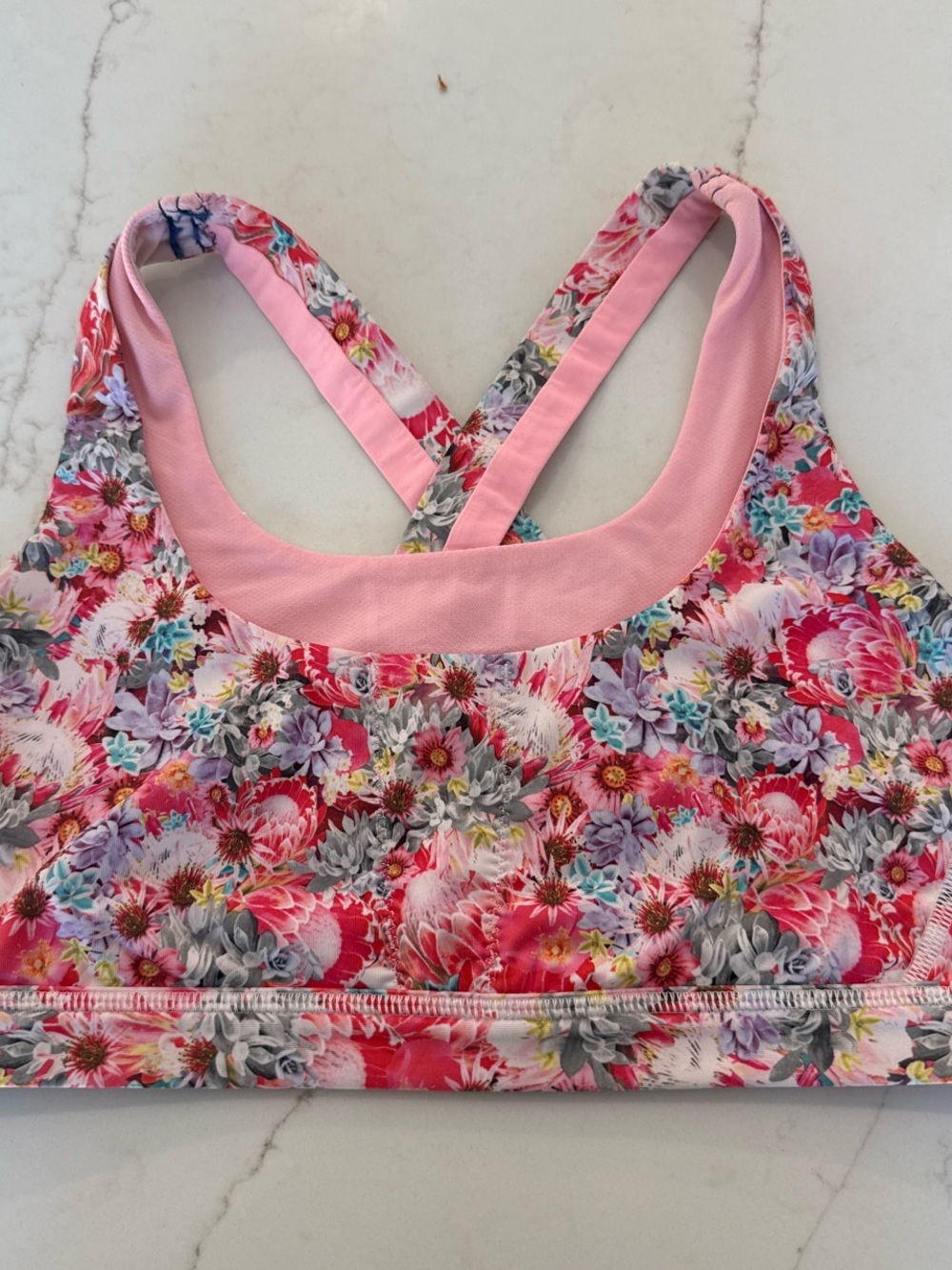 Lululemon Pink Floral bra. Size 12.